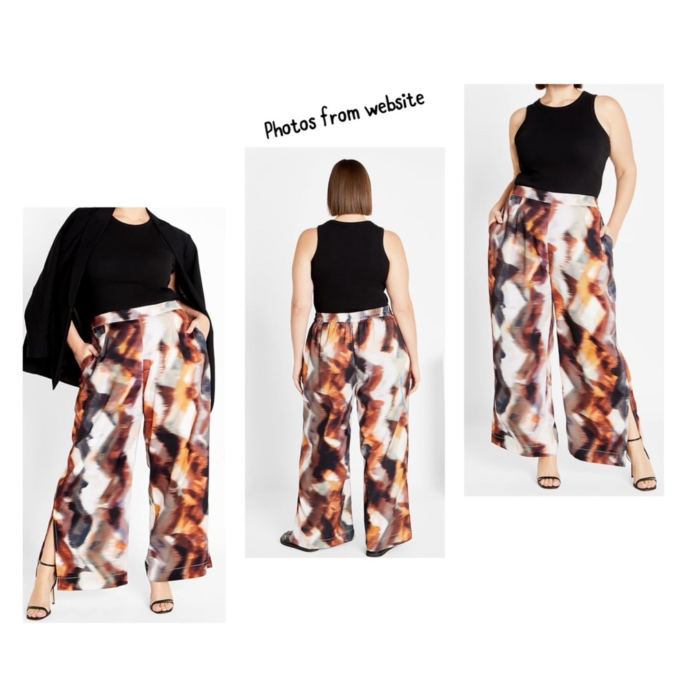 City Chic Miranda Print Wide-Leg Pants